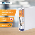Reliure de présentation robustes QuickFit PRO de 1 po à verrouillage sans interstice Pin-Lock – 2 po – Format lettre – Blanc-Fabriqué au Canada