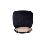 Manhattan Comfort - Chaise de salle à manger Versailles 47 cm dossier rond style industriel chic - noir et cannage naturel - lot de 4-Garantie limitée du fabricant de 30 jours