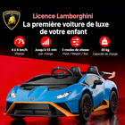 Gyrocopters - Voiture électrique pour enfants sous licence Lamborghini - Double moteur 12 V - Avec musique et télécommande - Blanc-Télécommande gratuite