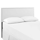 Modway - Phoebe Vinyle rembourré Tête de lit complète, Blanc-Cadre en bois massif
