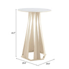 Zuo - Axis Table de bar - Blanc-Garantie limitée de 3 ans