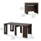 HOMCOM - Table à manger rectangulaire extensible 23,6 po-70,9 po pour 6-8 personnes - brun foncé-Ces panneaux peuvent être placés sous la table lorsqu'ils ne sont pas utilisés 
