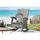 Suncast - Chaise berçante avec rangement - Gris colombe-Texture moderne effet grain de bois.