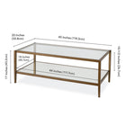 Hudson&Canal - Table basse rectangulaire Hera 45"L avec étagère miroir - Laiton-9