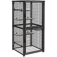 PawHut - Cage pour chat 33L à plusieurs niveaux pour l’extérieur avec housse résistante aux UV et à l’eau - 33,1 po L x 29,5 po l x 71 po H-Offrez un abri contre la pluie et le soleil grâce à un auvent résistant à l'eau et aux UV 