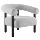 Modway - Sable Tissu rembourré Fauteuil - Gris clair noir-Profil ouvert arrondi