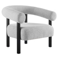 Modway - Sable Tissu rembourré Fauteuil - Gris clair noir-Profil ouvert arrondi