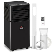 HOMCOM - Climatiseur silencieux 8000 BTU avec télécommande - noir-8000 BTU refroidit instantanément, convient pour 215-344 pi² 