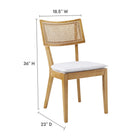 Modway - Caledonia Tissu tapis Chaise à manger Ensemble de 2 - Blanc naturel-Dossier en rotin à tissage ouvert