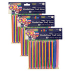 Creativity Street - Bâtons d'artisanat géants WonderFoam - Couleurs assorties - 6" x 3/4" - 3 paquets de 100-Bâtons d'artisanat en mousse flexible
