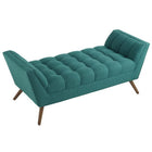 Modway - Response Médium Tissu rembourré Banc - Sarcelle-Capacité de poids au développé couché - 662 lbs.