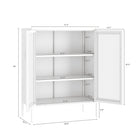 Manhattan Comfort - Amelia 31,5 po Buffet Moderne d’Appoint - Blanc-Comprend 2 étagères réglables