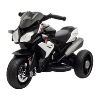Qaba - Moto pour enfants 6v avec musique, phares, 3 roues - noir-Phares fonctionnels, klaxon et musique pour une expérience réaliste 