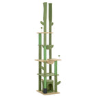 PawHut - arbre à chat du sol au plafond 89 po-100 po avec poteaux à griffer - vert-Hauteur réglable, 88,6 po-100,4 po (225-255 cm), économise de l’espace et améliore les niveaux élevés 