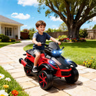 Qaba - VTT pour enfants 12V à 4 roues, alimenté par batterie - rouge-Les pneus résistants à l'usure et antidérapants offrent une excellente stabilité et empêchent le basculement 