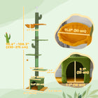 PawHut - Arbre à chat du sol au plafond 90,5 po-108 po hauteur réglable - vert-Housse douce offrant luxe et confort 
