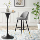 Modway - Cordial Tissu Tabourets de bar - Gris clair - Ensemble de 2-Jambes en métal noir mat