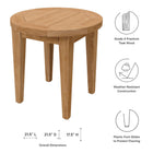 Modway - Brisbane Bois de teck Terrasse extérieure Table d’appoint - Naturel-Bois de teck de qualité A