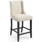 Modway - Baron Tissu rembourré Tabouret de comptoir - Beige - Ensemble de 2-Finition de tête de clou polie