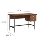 Modway - Nexus Bureau - Noyer noir-Panneau de particules et stratifié de grains de bois