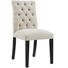 Modway - Duchess Bouton touffé Tissu Chaise à manger - Beige-Chaise de salle à manger à touffes boutonnées