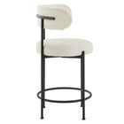 Modway - Albie Tissu Boucle Tabourets de comptoir Ensemble de 2 - Noir ivoire-8