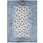 Modway - Chiara Treillis floraux vieillis contemporains Tapis de 5 pi l x 8 pi L - Bleu marocain et ivoire-Tapis à treillis floral vieilli