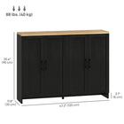 HOMCOM - Buffet moderne 47,2 po L avec rangement - noir-Utilisation polyvalente comme buffet ou meuble de salon 
