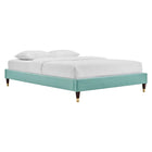 Modway - Harlow Performance Velvet Cadre de lit plateforme Queen, Monnaie-Velours de performance résistant aux taches