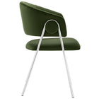 Modway - Nella Rembourré Performance Velvet Chaise à manger Ensemble de 2 - Argent vert mousse-Assemblée requise