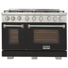 Kucht - 48 po Série KFX-X style professionnel au gaz naturel - Acier inoxydable/Noir-Nouveaux brûleurs true simmer pour une cuisson délicate à basse température