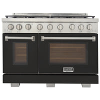 Kucht - 48 po Série KFX-X style professionnel au gaz naturel - Acier inoxydable/Noir-Nouveaux brûleurs true simmer pour une cuisson délicate à basse température