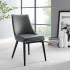 Modway - Viscount Cuir végane Chaise à manger - Gris-Rembourrage en mousse dense