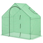 Outsunny - Serre de jardin à entrée piétonne 6 pi x 3,3 pi x 5,5 pi avec porte et fenêtre, bâche PE verte-Construit avec un cadre en acier renforcé pour une utilisation durable et une stabilité accrue  
