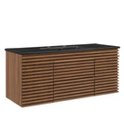 Modway - Render Fixation murale de 48" Vanette de salle de bain - Noir noyer-Vanité moderne du milieu du siècle