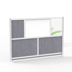 Luxor - Mur modulaire 70 x 48 - Cadre gris segmenté, acrylique givré, tableau blanc, PET gris frais-Crée une intimité semi-permanente dans les espaces partagés