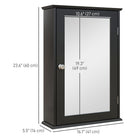 Kleankin - Armoire de salle de bain murale avec miroir et étagères - noir-La surface est peinte, ce qui facilite le nettoyage 