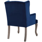 Modway - Realm Restauration vintage française Performance Velvet Fauteuil - Marine-Touffage élégant et profond à boutons