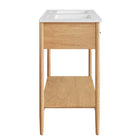Modway - Zaire 48" Meuble de salle de bain à double lavabo - Blanc naturel-Bassin en céramique à double évier