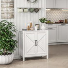 HOMCOM - Armoire de rangement de cuisine style ferme 31,5 po L - blanc-Facile à nettoyer grâce au revêtement en mélamine lisse 