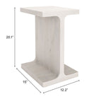 Zuo - Bama Table d’appoint - Bois blanchi à la chaux-Garantie limitée de 3 ans
