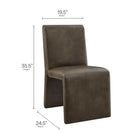 Modway - Emory Cuir végane Fauteuil d’appoint de salle à manger - Champignon-Conception sans bras