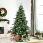 HOMCOM - Arbre de Pin Enneigé Artificiel 6 Pieds Décoration Noël avec Pommes de Pin-Avec 55 pommes de pin pour la décoration 