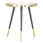 Zuo - Particle Table d’appoint - Or/Noir-Dessus rond en verre miroir au style élégant et contemporain