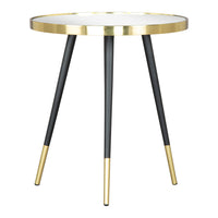 Zuo - Particle Table d’appoint - Or/Noir-Dessus rond en verre miroir au style élégant et contemporain