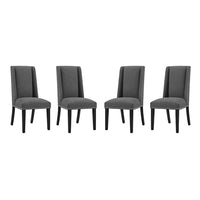 Modway - Baron Tissu Chaise à manger Ensemble de 4 - Gris-Fauteuil d’appoint moderne élégant