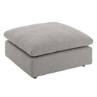 Modway - Commix Boucle rempli de duvet et trop rempli Tissu Ottoman - Gris clair-Construction en bois massif