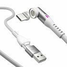 Statik - 360 Pro Câble de Charge/Sync Universel Magnétique 6.6 pi, Blanc-Idéal pour Apple CarPlay et Android Auto : diffusez de la musique, écoutez des podcasts et utilisez votre GPS grâce à un transfert de données ultra-rapide de 480 Mo/s