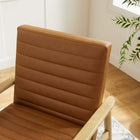 Modway - Jensen Cuir végane Chaise d’accent - Bronzage naturel-Mousse rembourrée