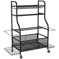 Soozier – Organisateur d’équipement sportif-Grande capacité de rangement : une étagère supérieure, 2 supports pour haltères, un bac de rangement et 2 paniers latéraux
